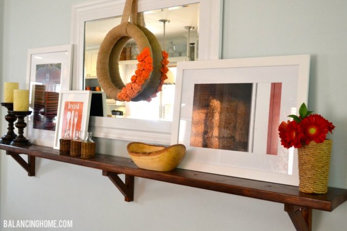 Fall Mantle w/fall photography, printable, DIY Rope Vase and Wreath