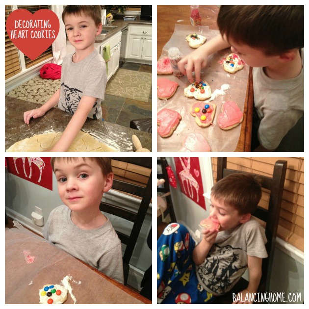 Valentine's Day Family Style- Decorating Heart Cookies