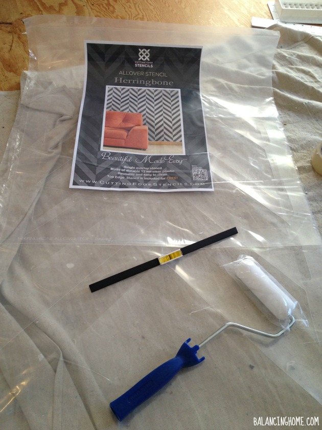 Cutting Edge Stencil Herringbone Allover #biggirlroom