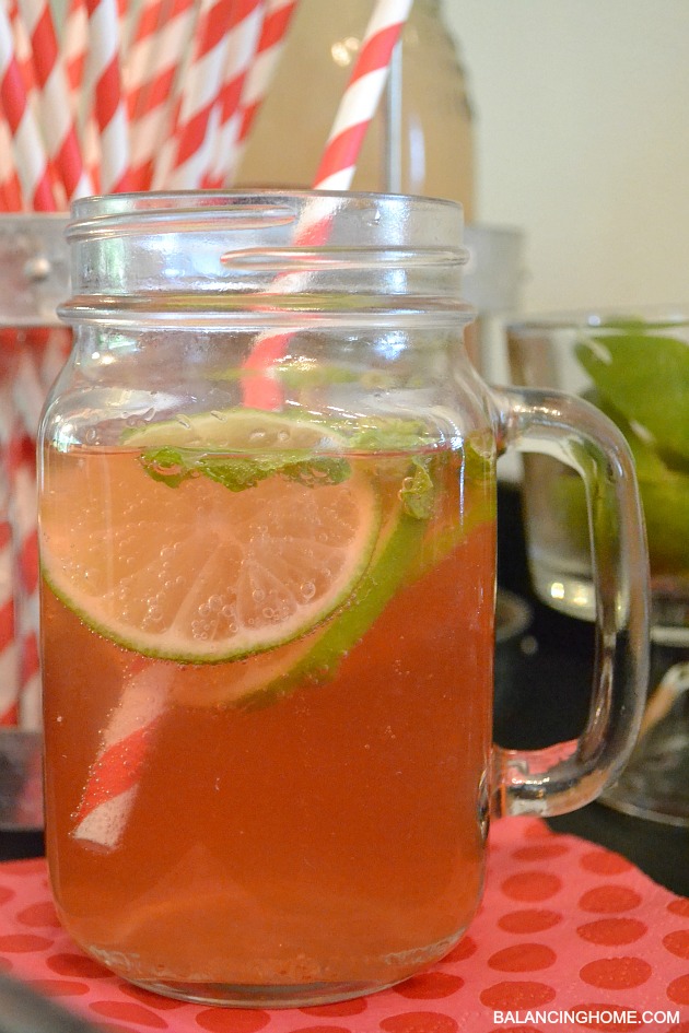 A beverage station + "The Lorina" A fresh summer drink