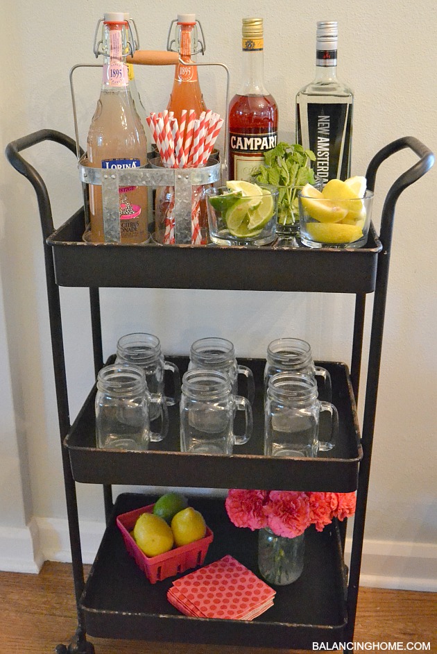 A beverage station + "The Lorina" A fresh summer drink