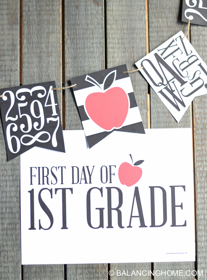 first day of school signs - free printable preschool through high school