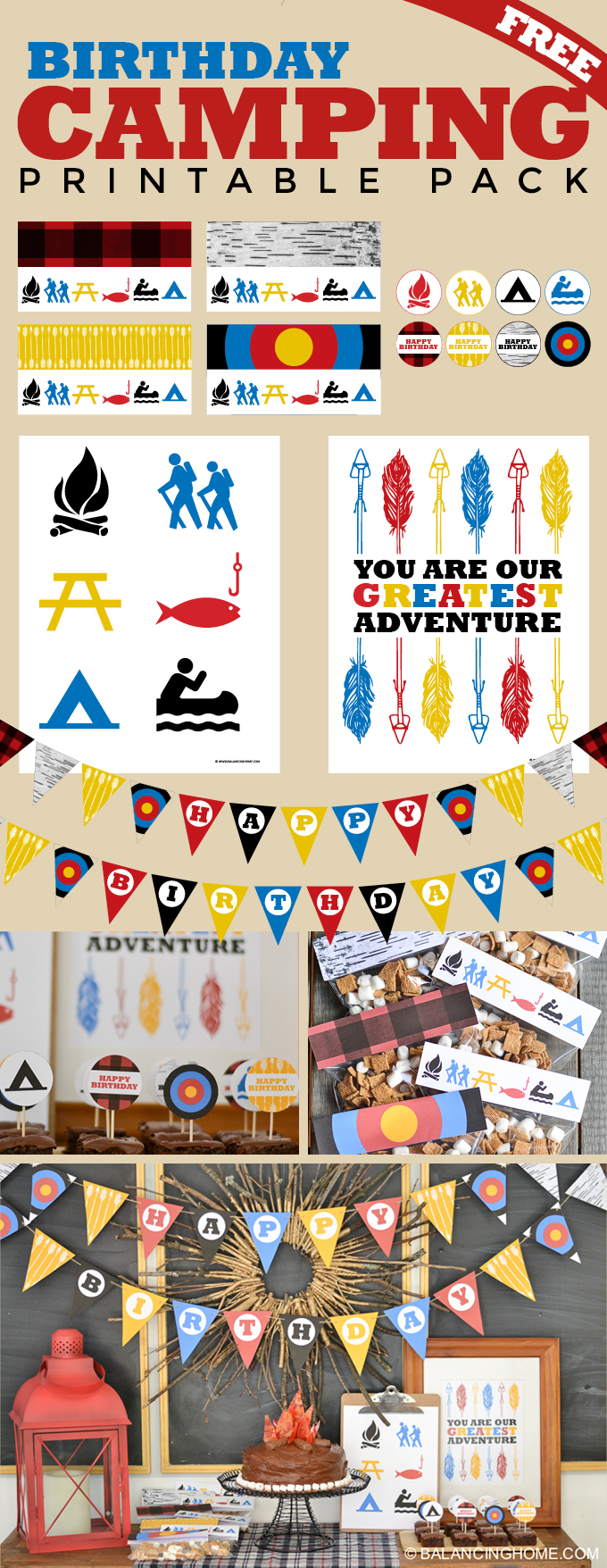 camping birthday party printables