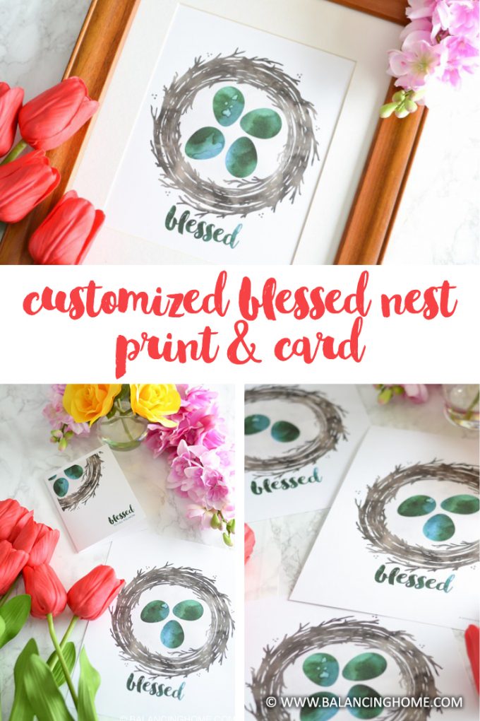 Mother's Day Gift card - Spring Blessed Nest Printable
