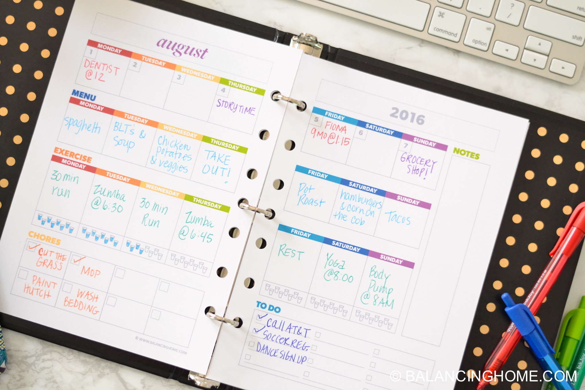 Planner A5 An Organized Life- organizing planning printable template - weekly organizer