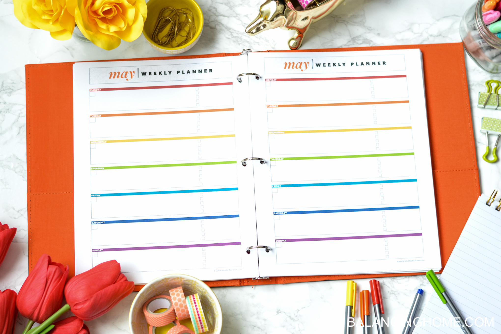 organizing planning printable template - weekly planner