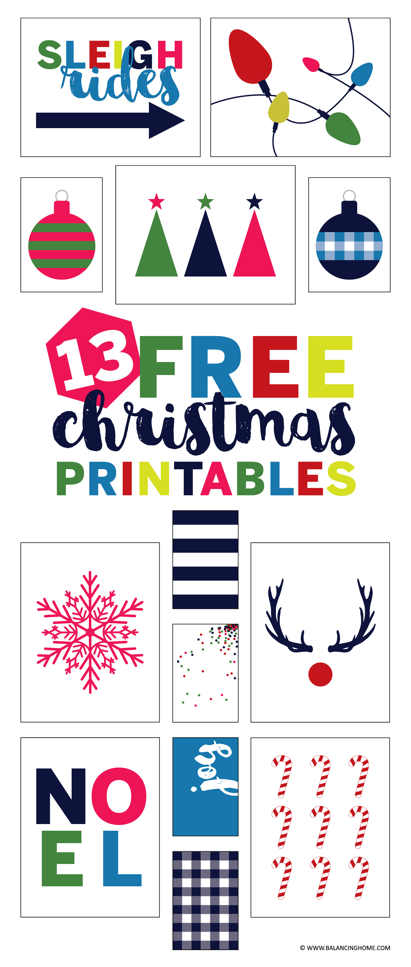 13 free Christmas gallery wall printables