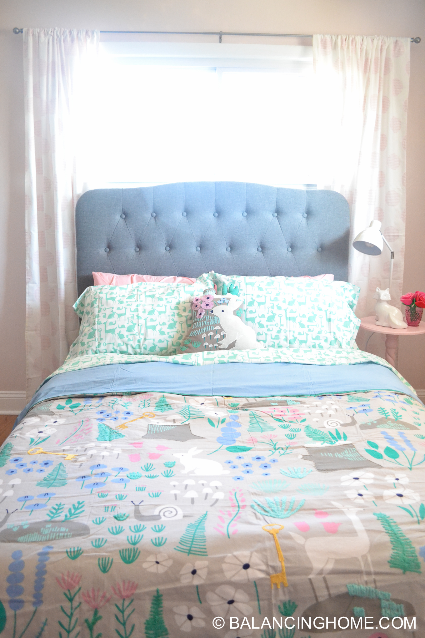 Girl Bedroom Decorating Ideas Moodboard woodland forest folktale, gray, pink, mint, periwinkle